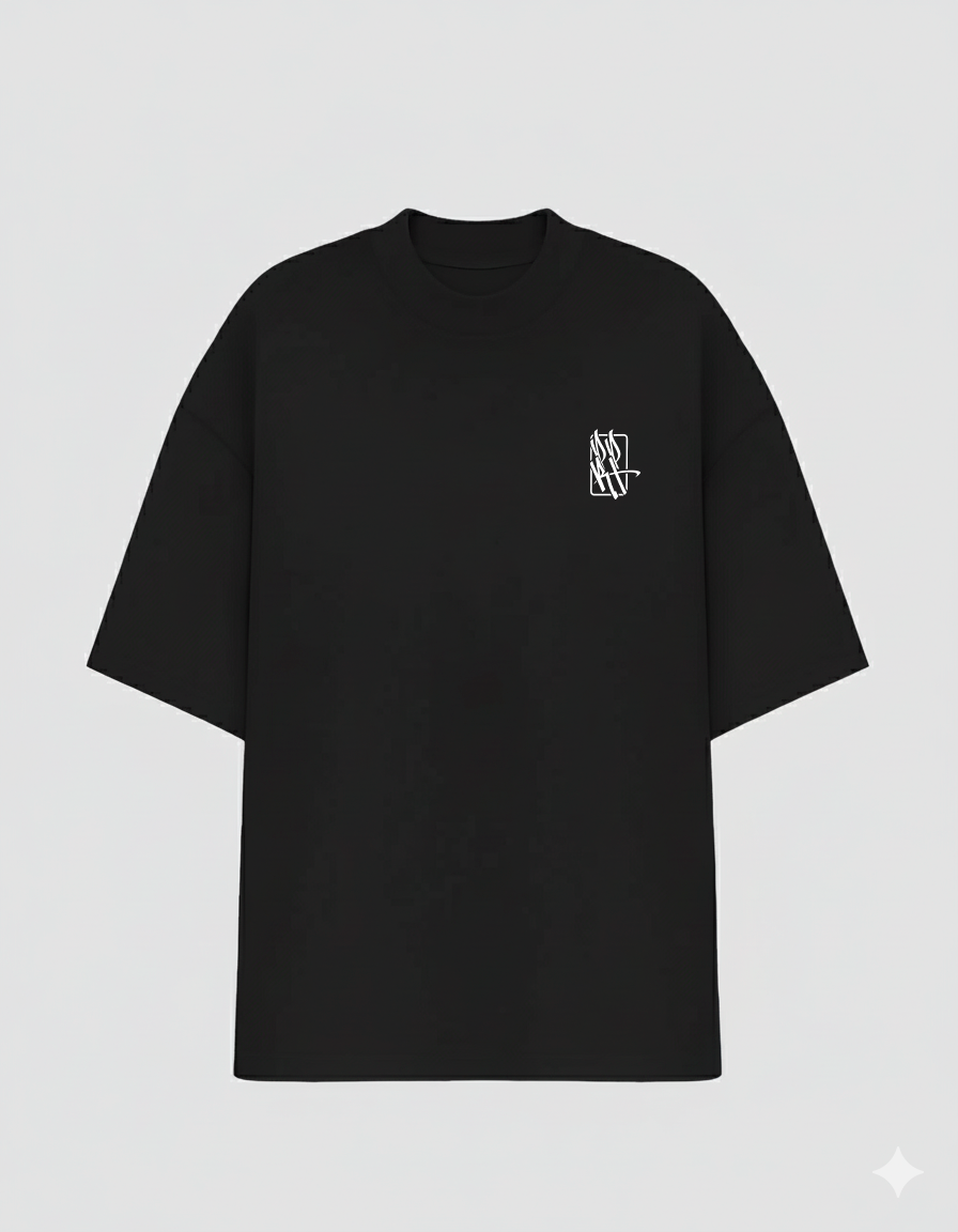 Oversized de Patrão "PPRT" Preto com Bordado Branco