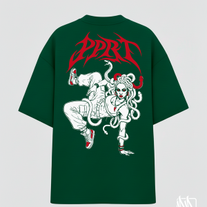 CAMISETA 16 Oversized Do Rolê "DISPOSA" Verde Escuro