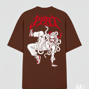 CAMISETA 19 Oversized Do Rolê "DISPOSA" Marrom