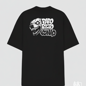 DOG PRETO COSTAS Oversized Do Corre "PPRT VÉINHO" Preto